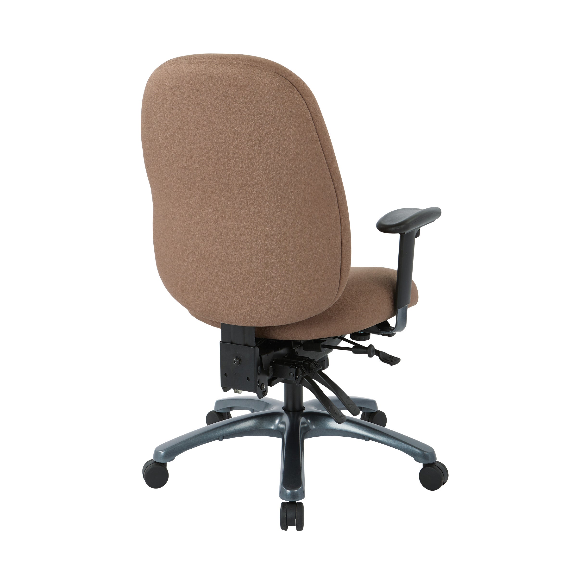 Multi-Function High Back Chair with Seat Slider and Titanium Finish Base